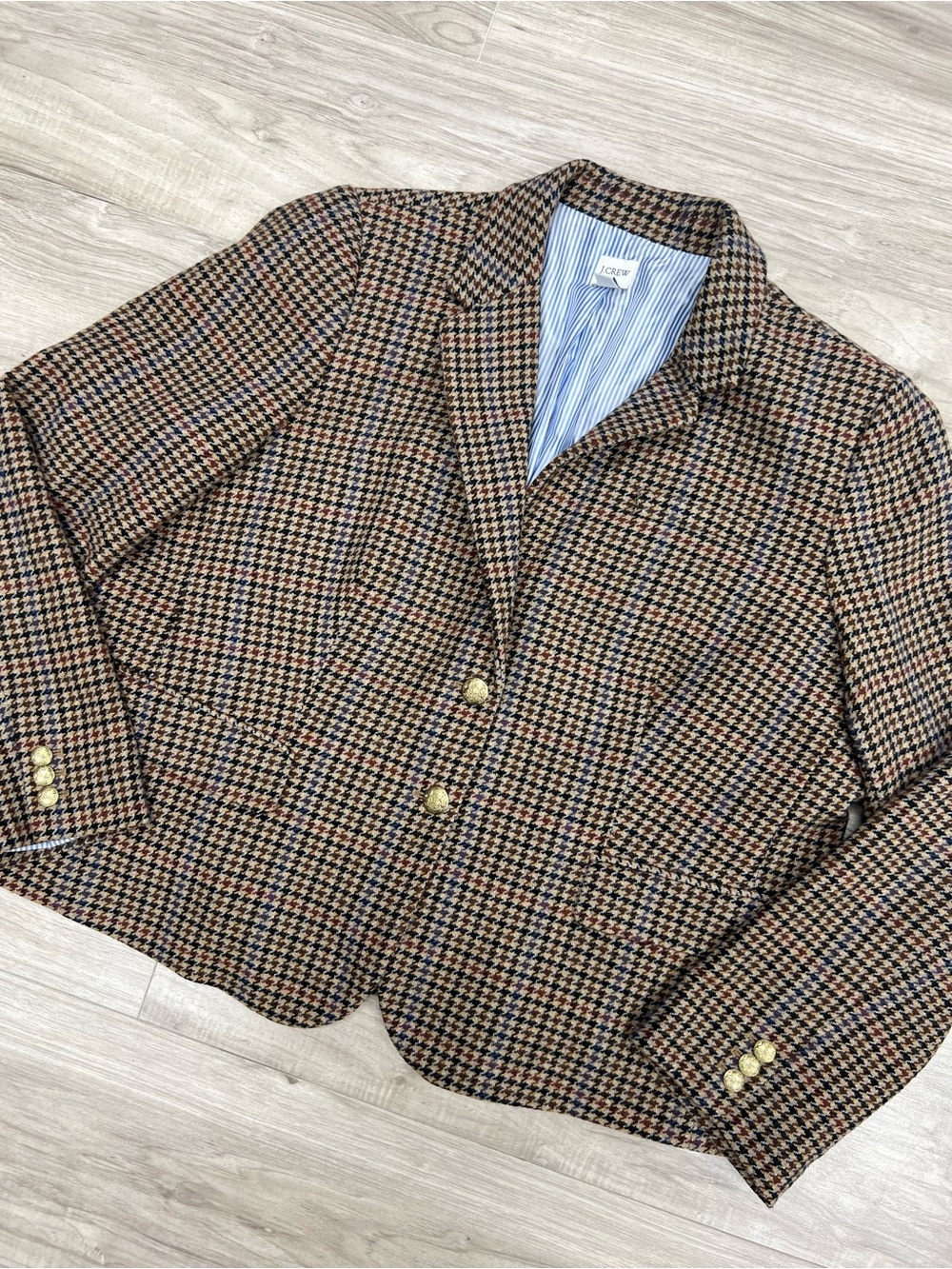 J CREW FACTORY Wool Blend Schoolboy Blazer in Houndstooth Size 20 - Picture 5 of 16